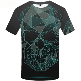 Skull T-shirt Men Geometric Tshirts Novelty Cobweb Tshirts Cool Short Sleeve