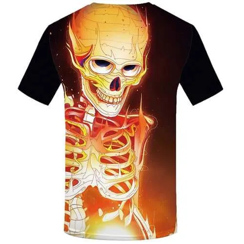 Skull T-shirt Men Skeleton Tshirts Novelty Flame T-shirts Graphic Gothic Tshirts Cool War T-shirts 3d Short Sleeve T shirts Men