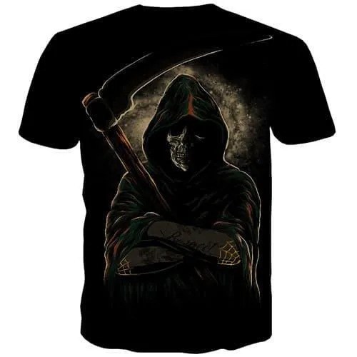 Skull T shirts Men Metal T-shirts Graphic Terror Shirt Print Cosplay Tshirt Printed Funny Tshirts Cool Short Sleeve Fashion