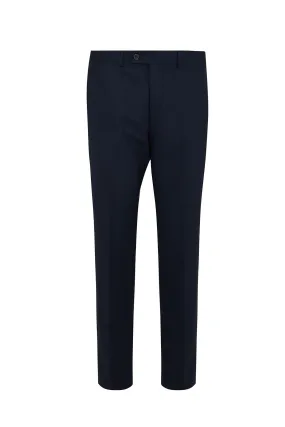 Slim Fit Navy Side Pocket Low Waist Wool Dress Pants