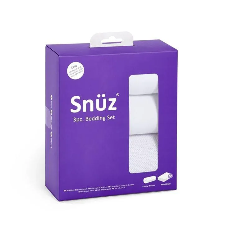 Snuz, 3pc Crib Bedding Set in White