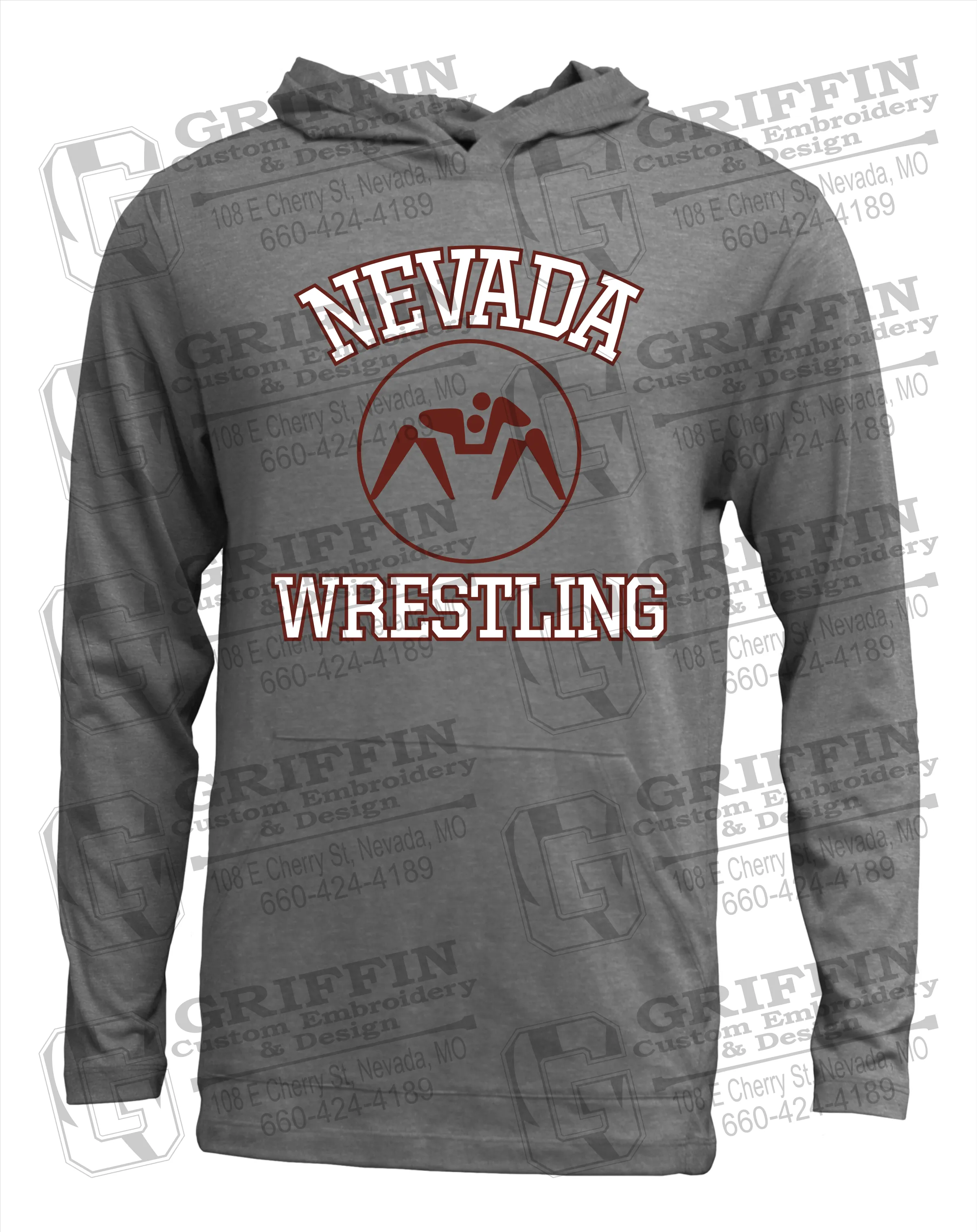 Soft-Tek T-Shirt Hoodie - Wrestling - Nevada Tigers 24-J