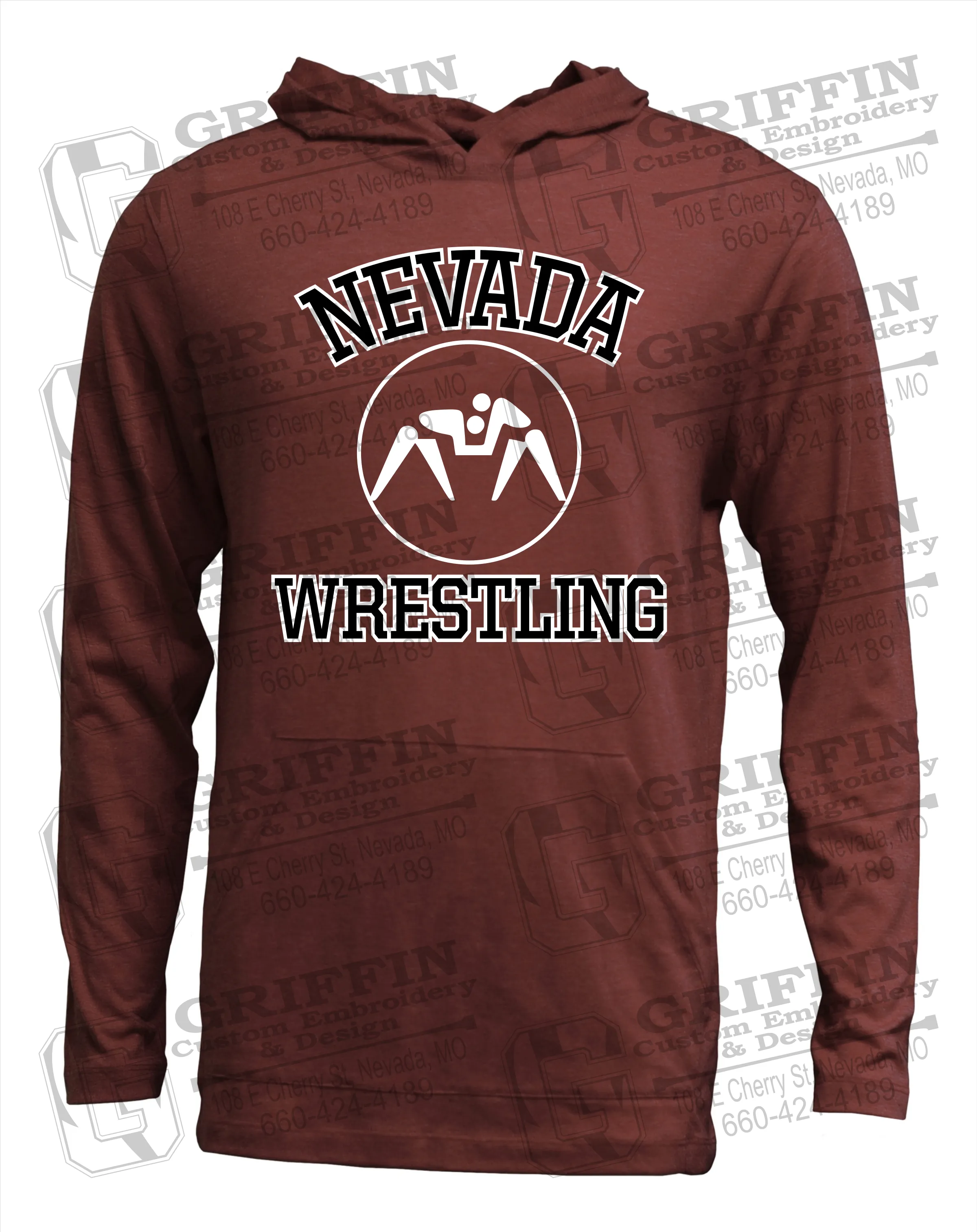 Soft-Tek T-Shirt Hoodie - Wrestling - Nevada Tigers 24-J