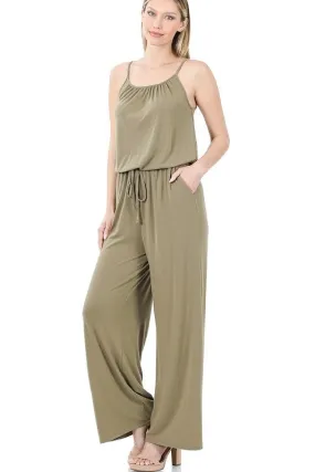 Spaghetti Strap Jumpsuit with Pockets