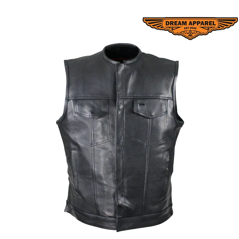 Split Cowhide Leather Vest With Gun Pockets