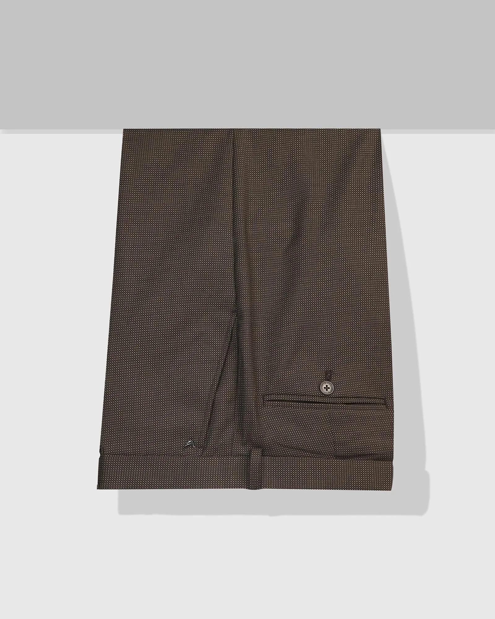 Straight B-90 Formal Brown Textured Trouser - Finess