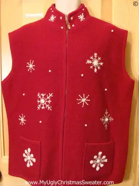 Tacky Red Christmas Sweater Vest Wm Mens XXL