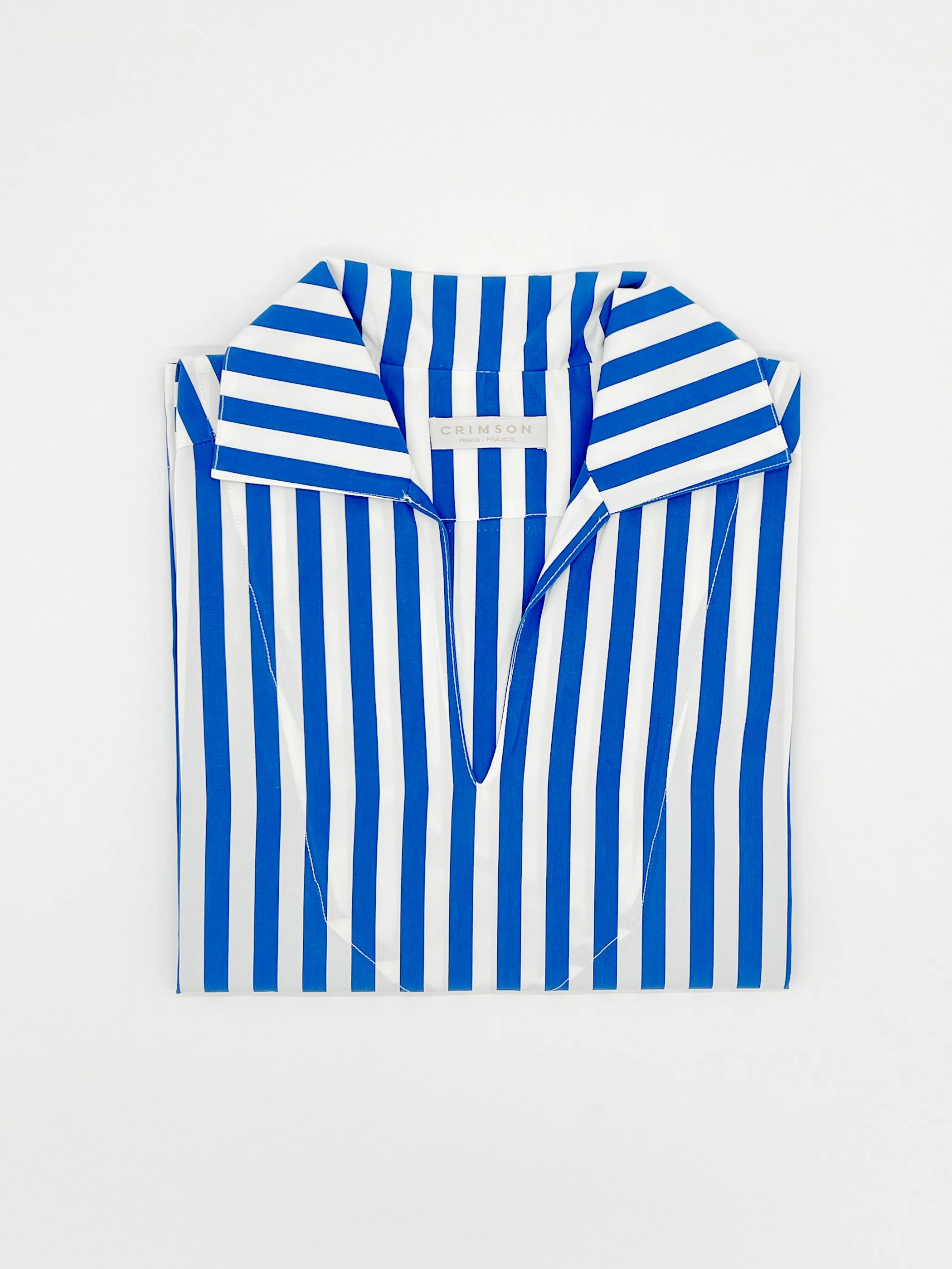 THE COTTON CAPRI SHIRT | BLUE STRIPES