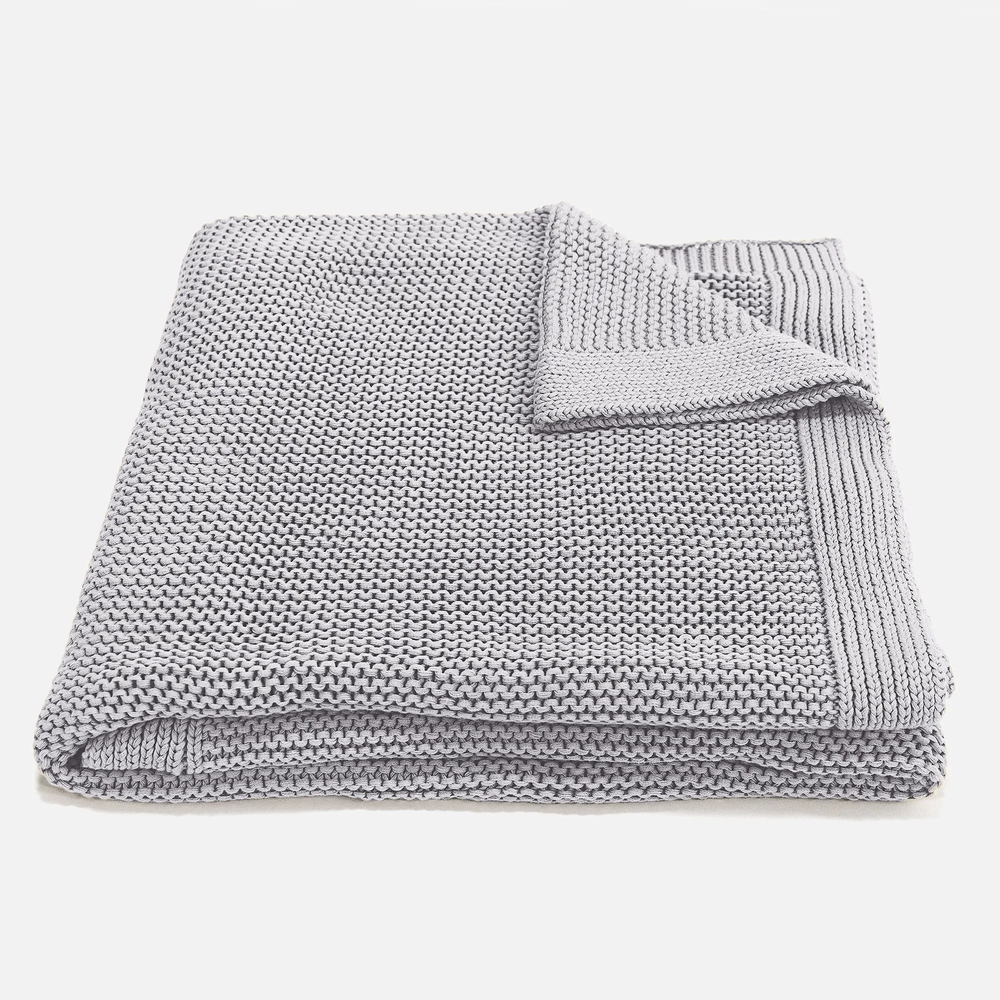 Throw / Blanket - Ellos Knitted Light Grey