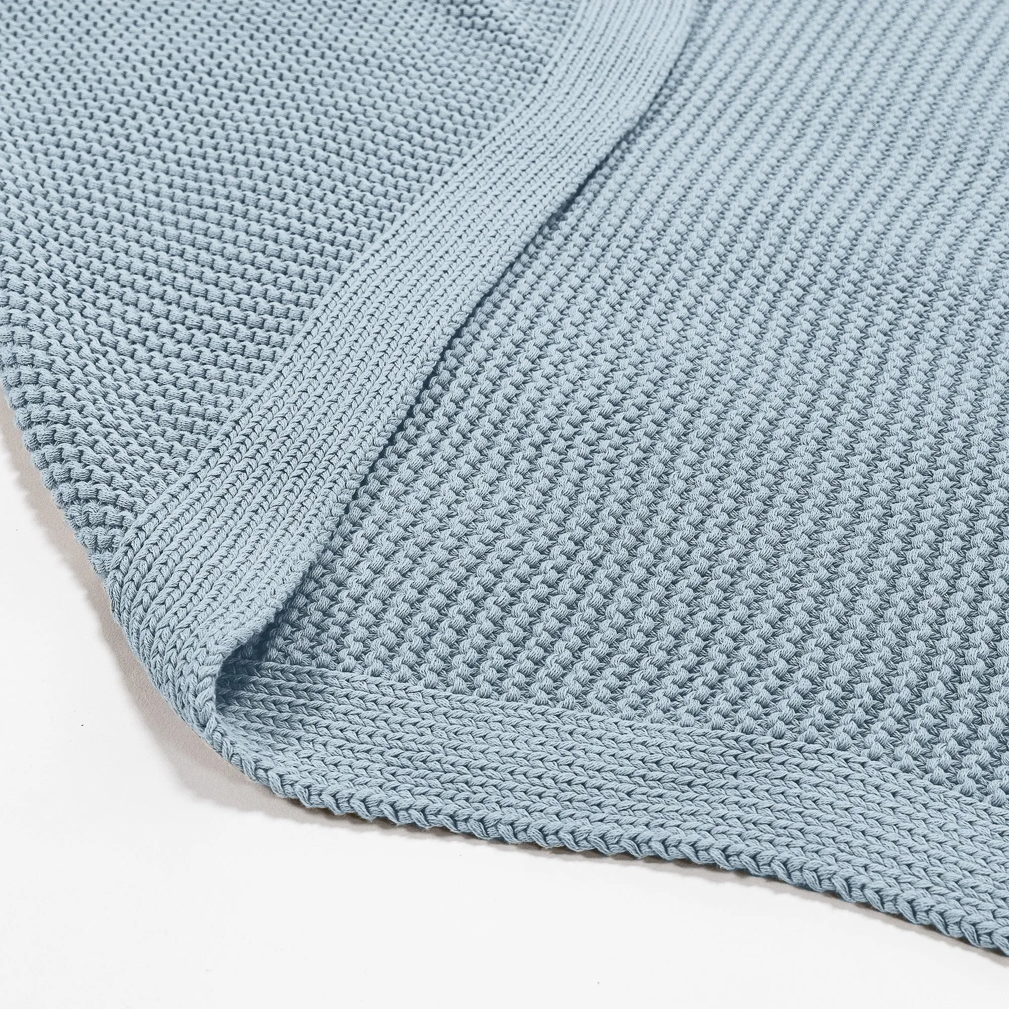 Throw / Blanket - Ellos Knitted Misty Blue