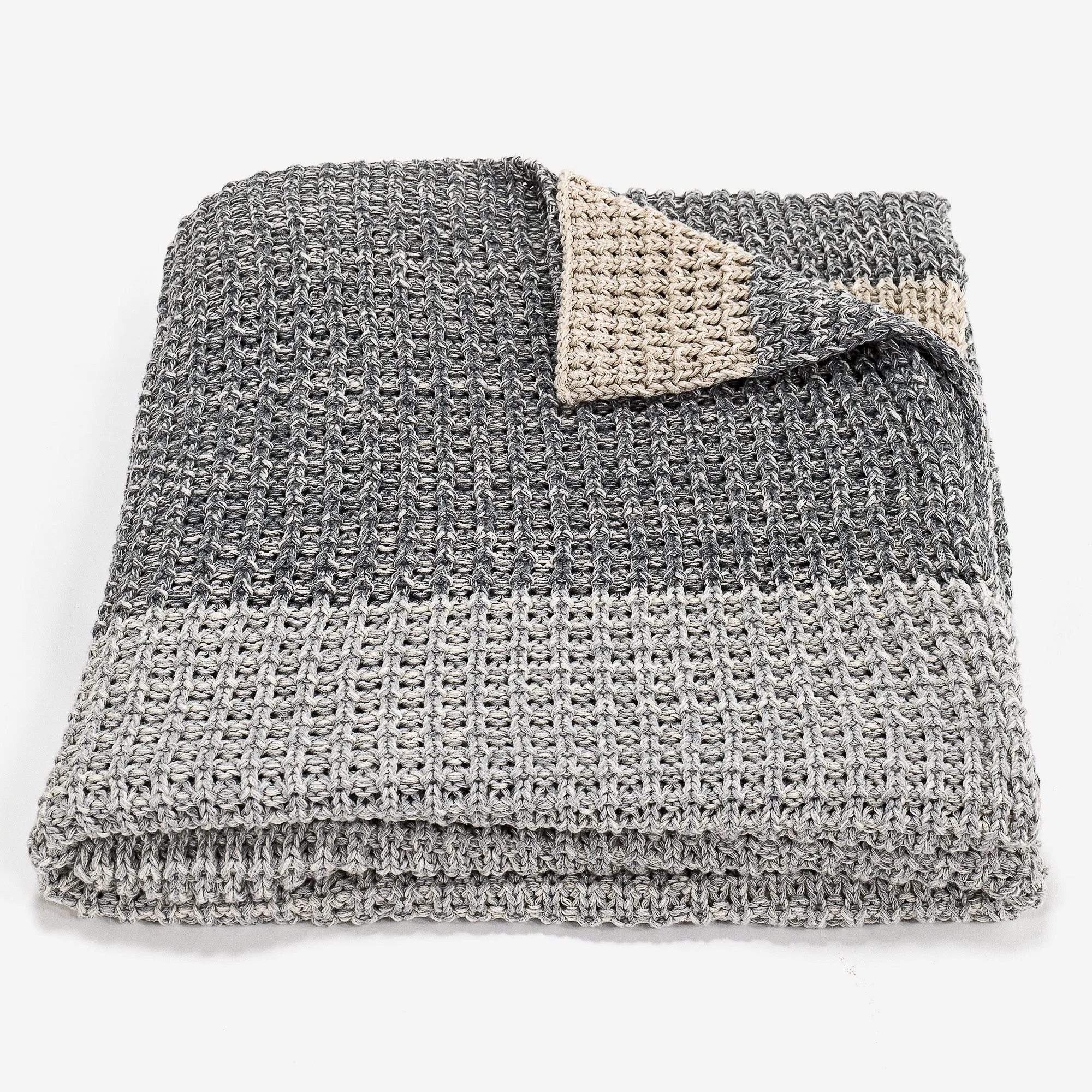 Throw / Blanket - Knitted Chester Grey