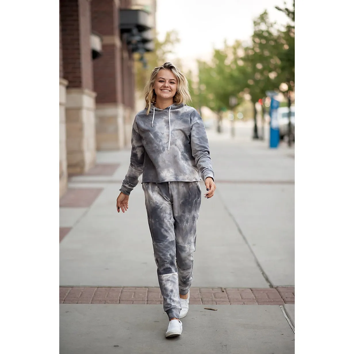 Tie Dye Joggers in Grey