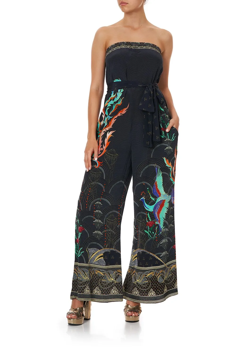 TIE WAIST STRAPLESS JUMPSUIT WISE WINGS