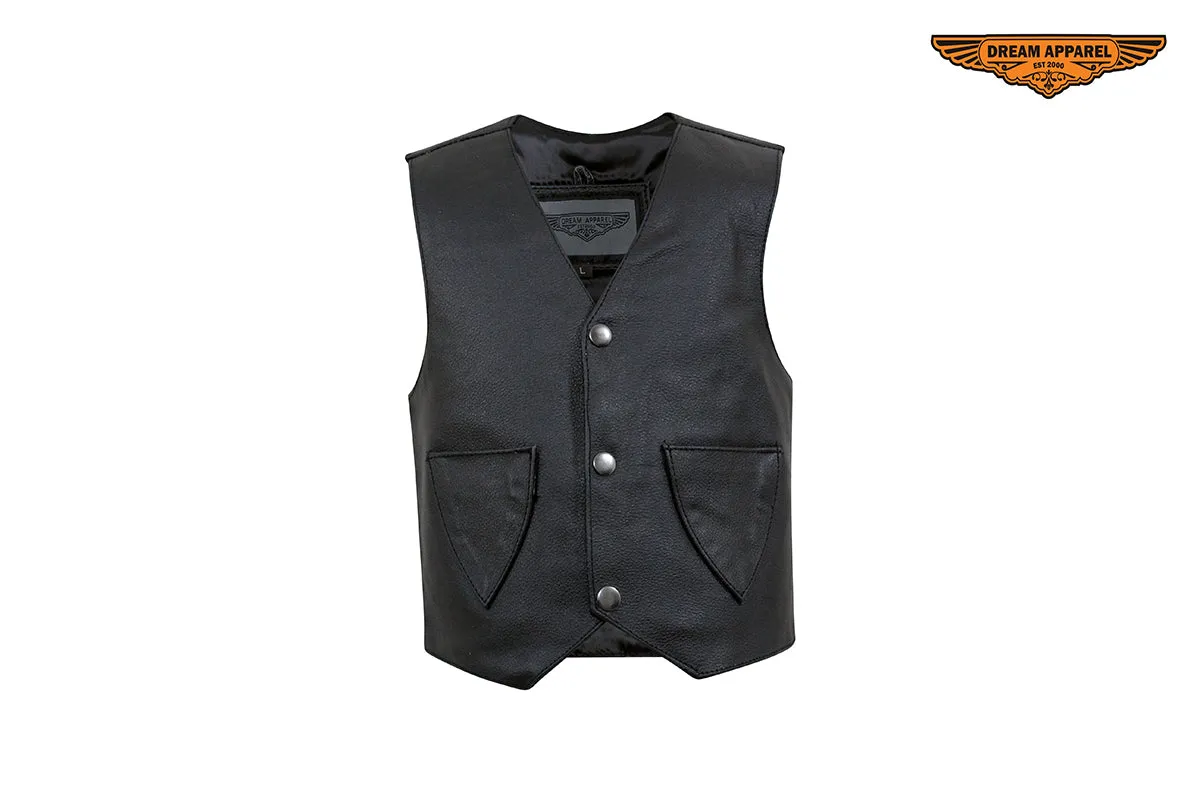 Toddler Kids Plain Leather Vest