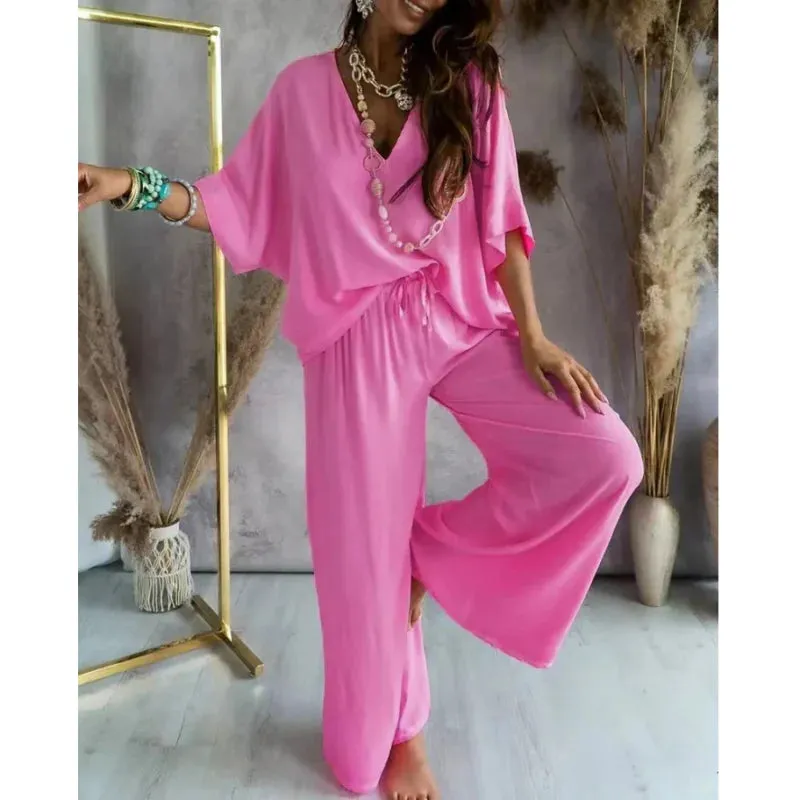 🌸Up to 80% off🔥Summer Hot Sale🔥Women’s Casual Loose Solid Color Suit