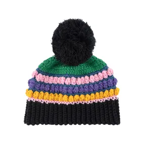 VARGAS STRIPE KNIT WINTER HAT/ BEANIE, BLACK