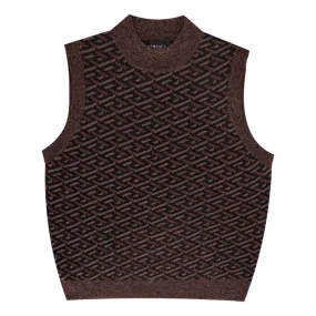 Versace Jacquard Logo Monogram Knitted Vest. Size M