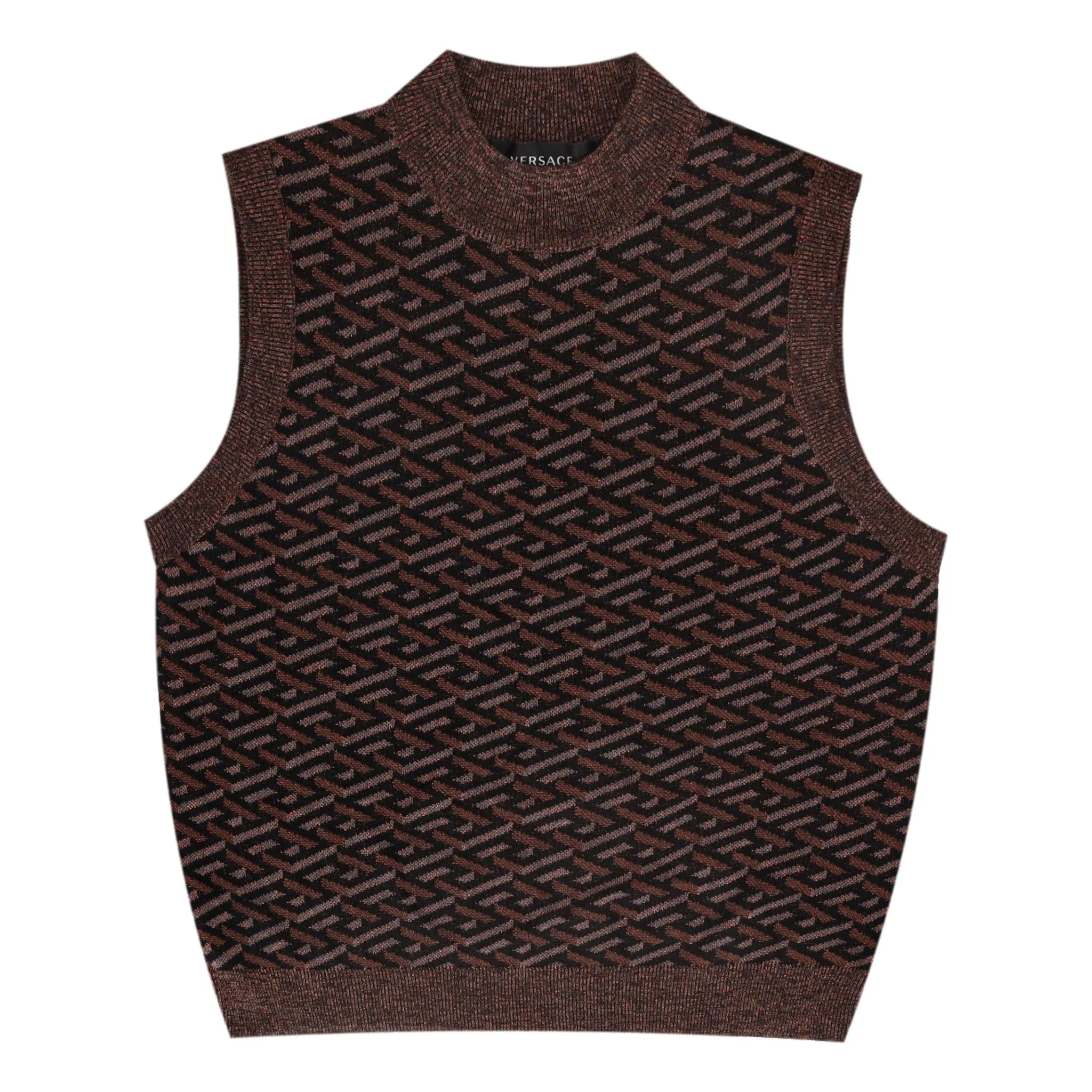 Versace Jacquard Logo Monogram Knitted Vest. Size M