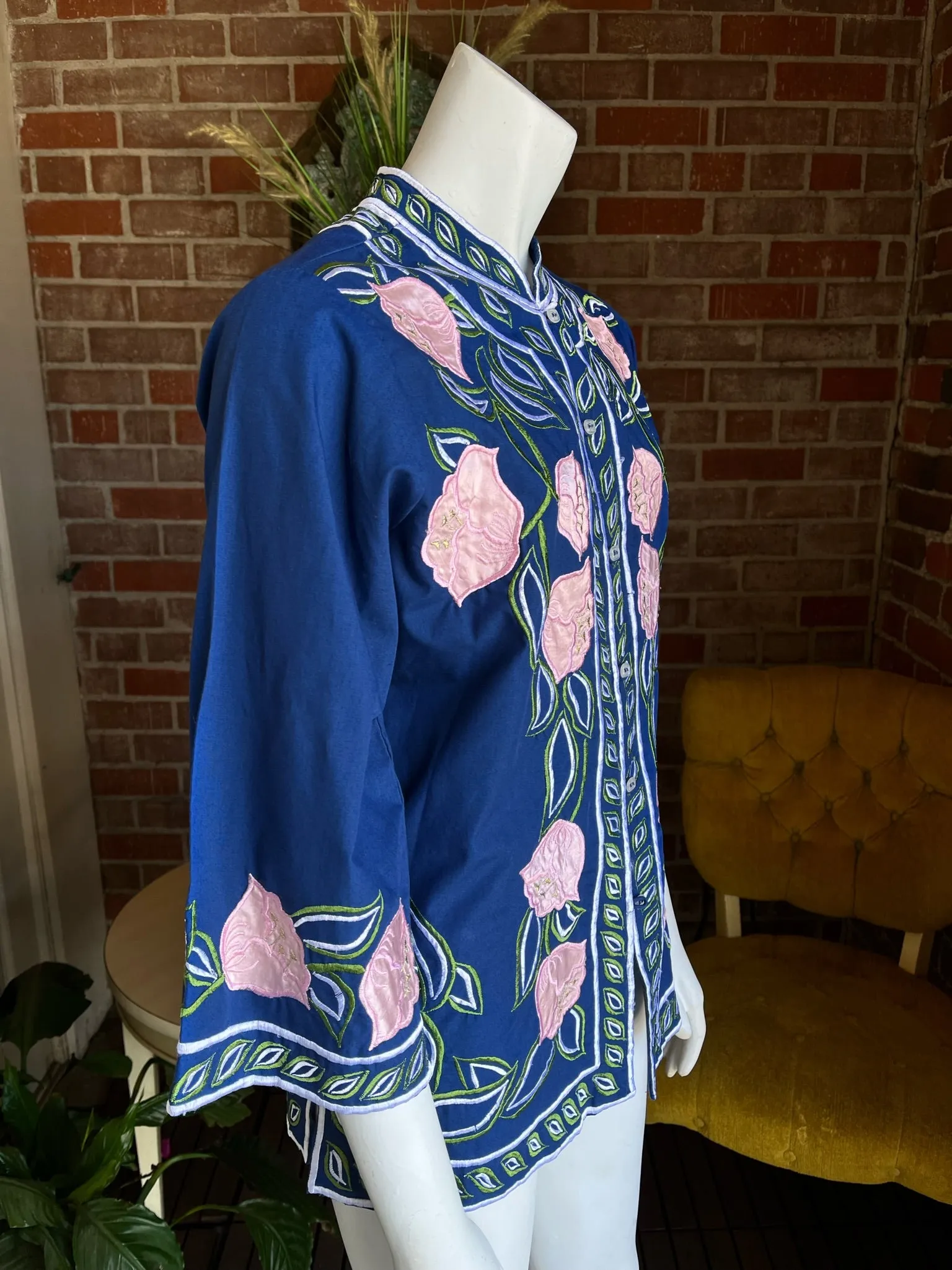 Vintage Embroidered Floral Shacket