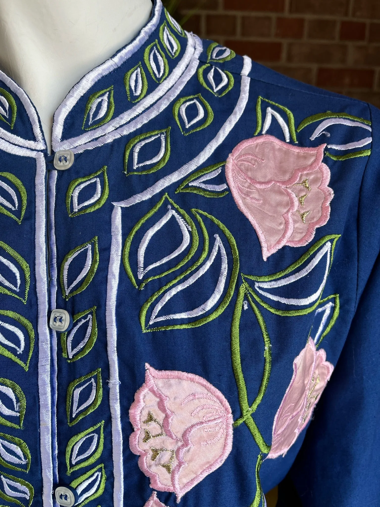 Vintage Embroidered Floral Shacket