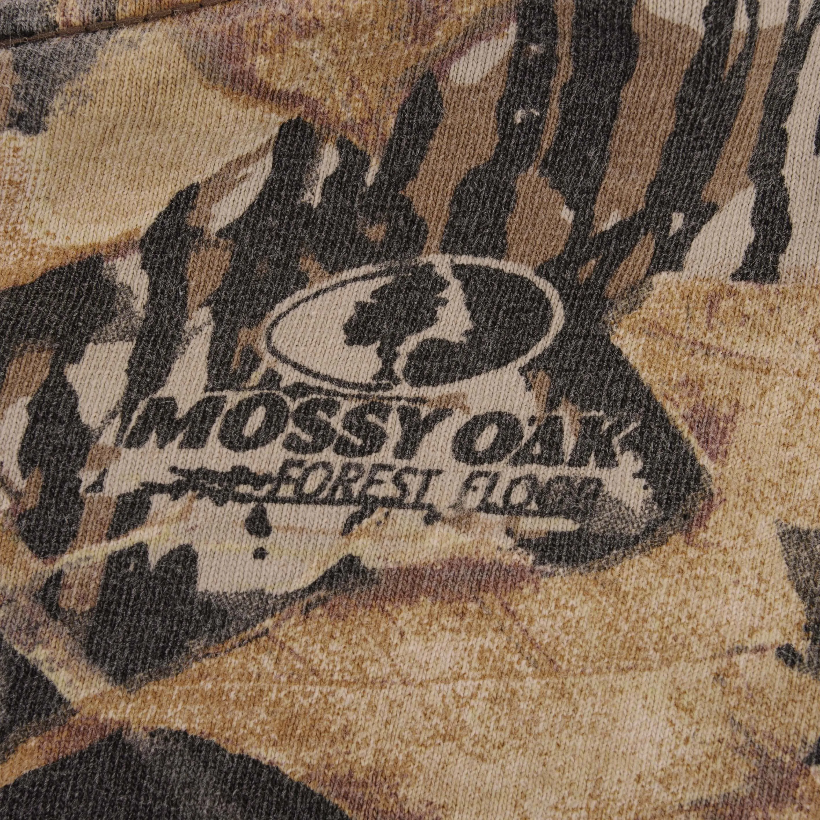 VINTAGE HUNTING MOSSY OAK FOREST FLOOR CAMO LONG SLEEVE POCKET TEE SHIRT 2XL