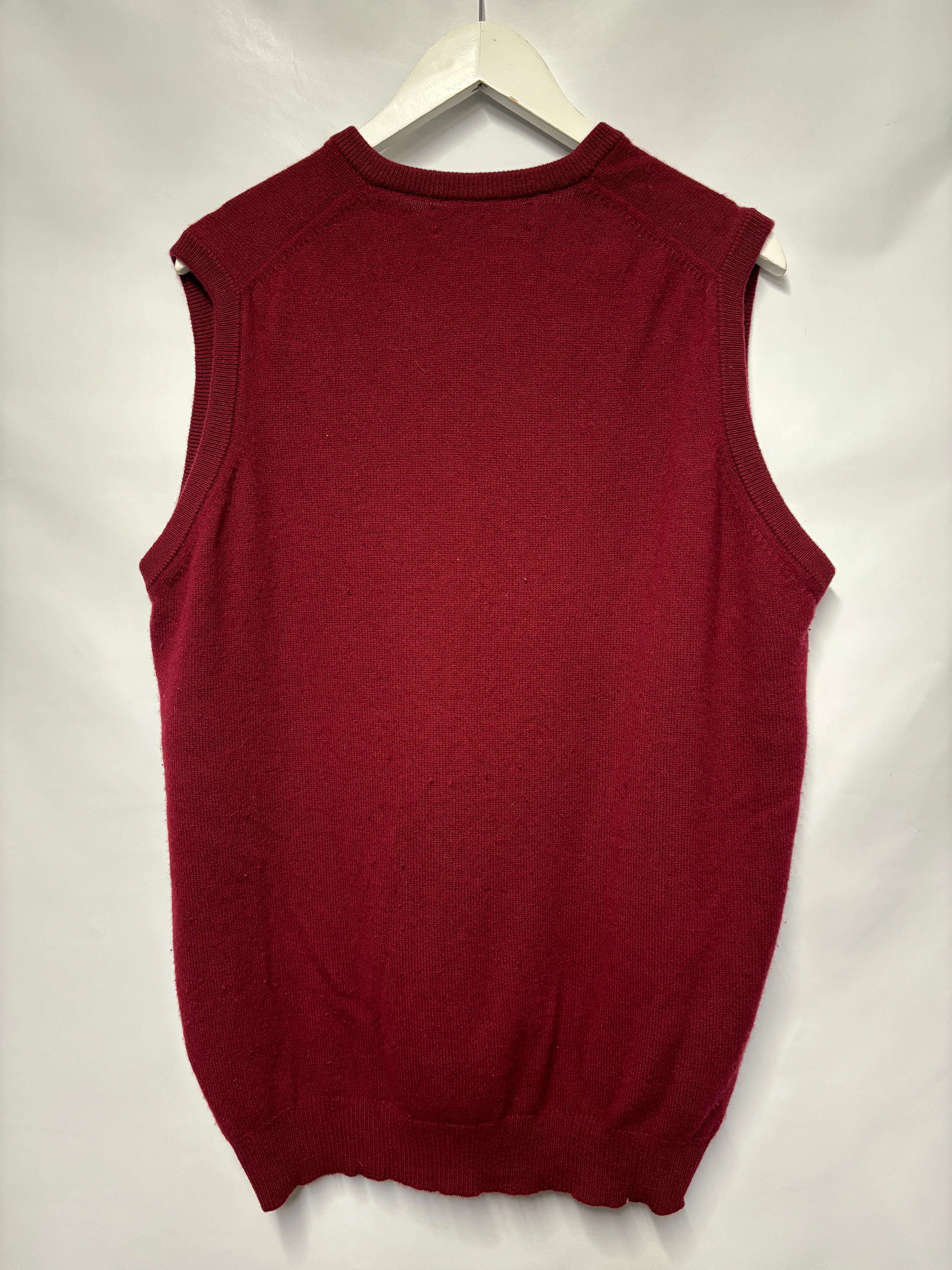 Vintage Lyle and Scott Burgundy Cashmere Vest XL