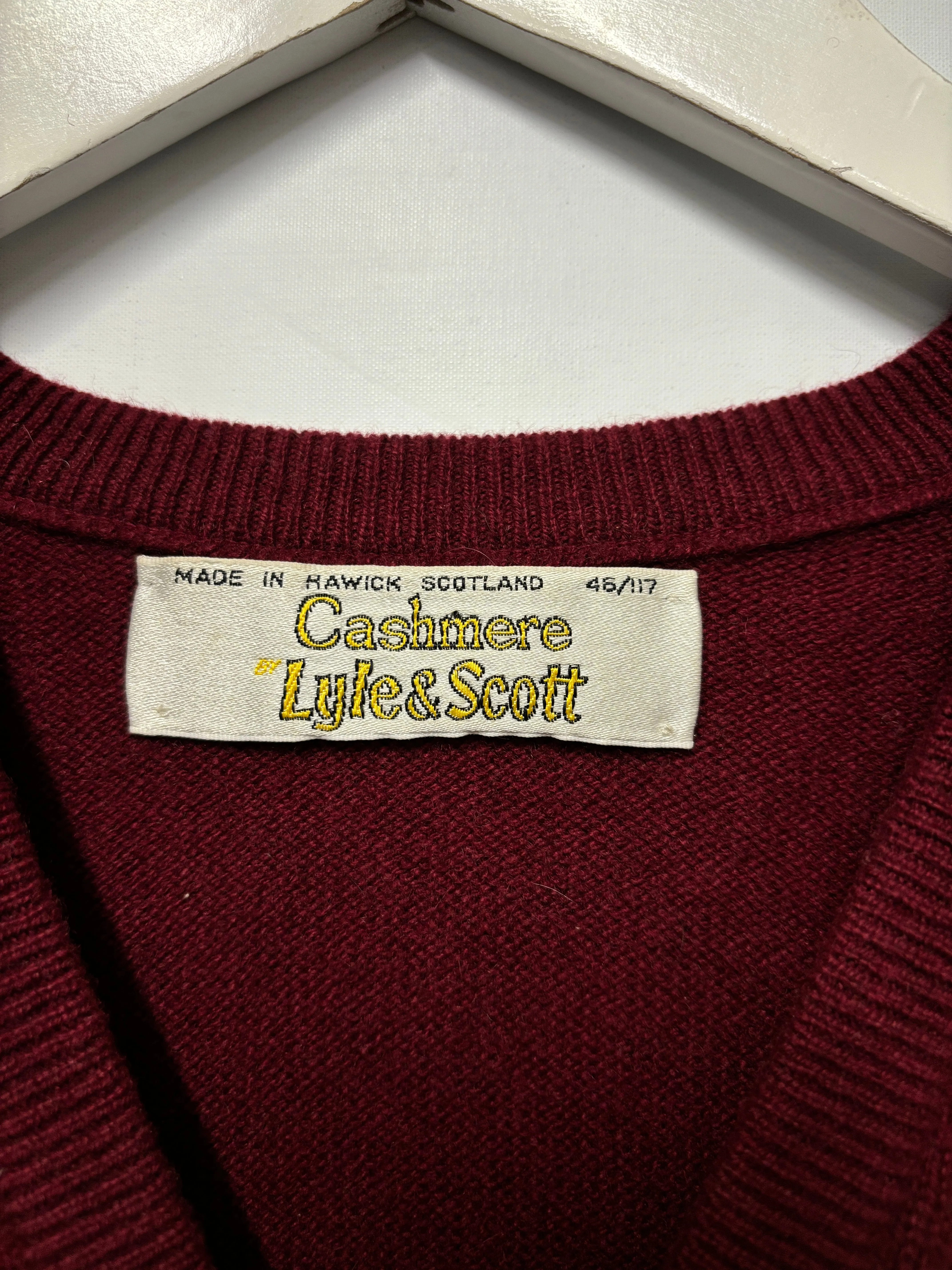 Vintage Lyle and Scott Burgundy Cashmere Vest XL