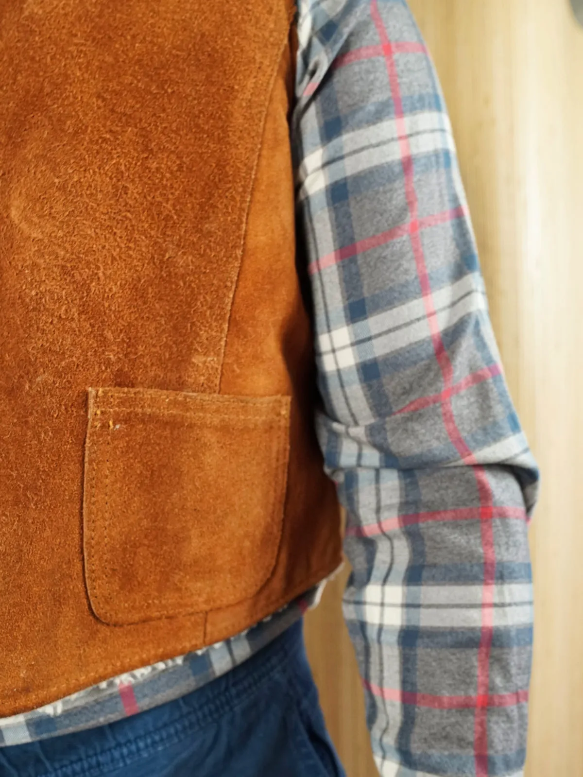 Vintage Terracotta Suede Vest