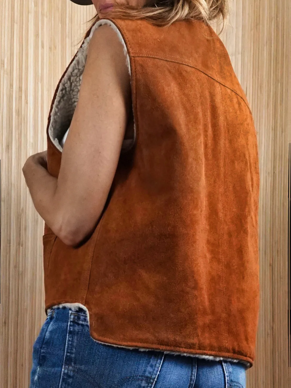 Vintage Terracotta Suede Vest