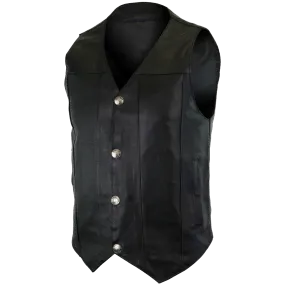 VL906 Premium Cowhide Leather Plain Side Buffalo Nickel Vest