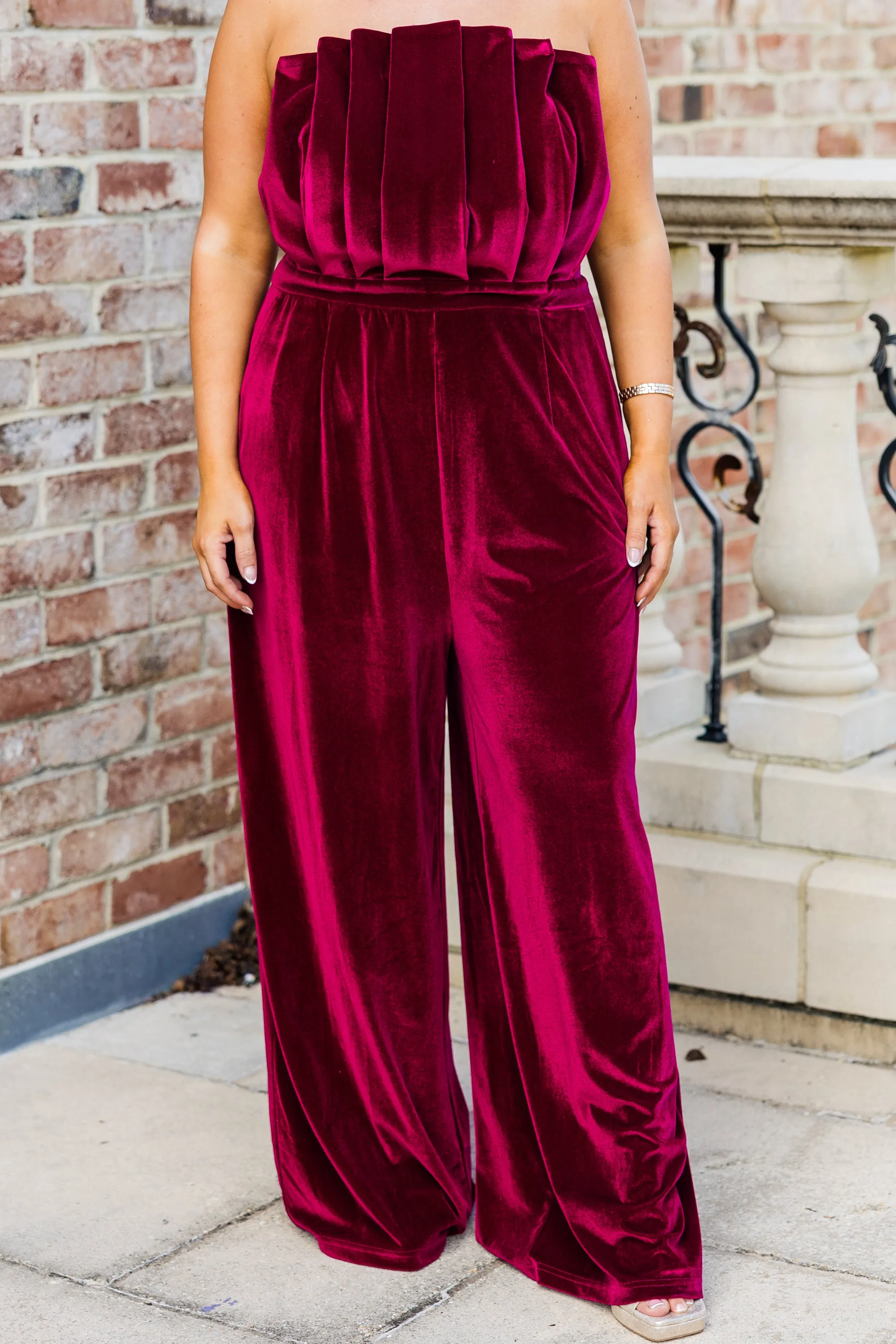 Waltz Through Winter Jumpsuit, Wine