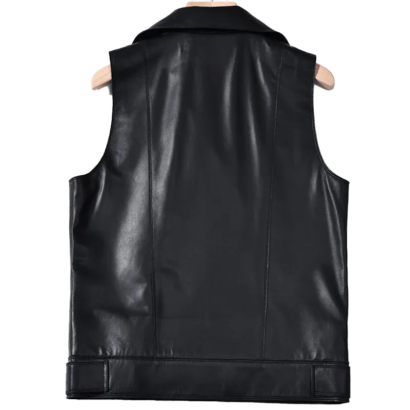 Women Asymmetrical Style Leather Vest | Womens Leather Vest