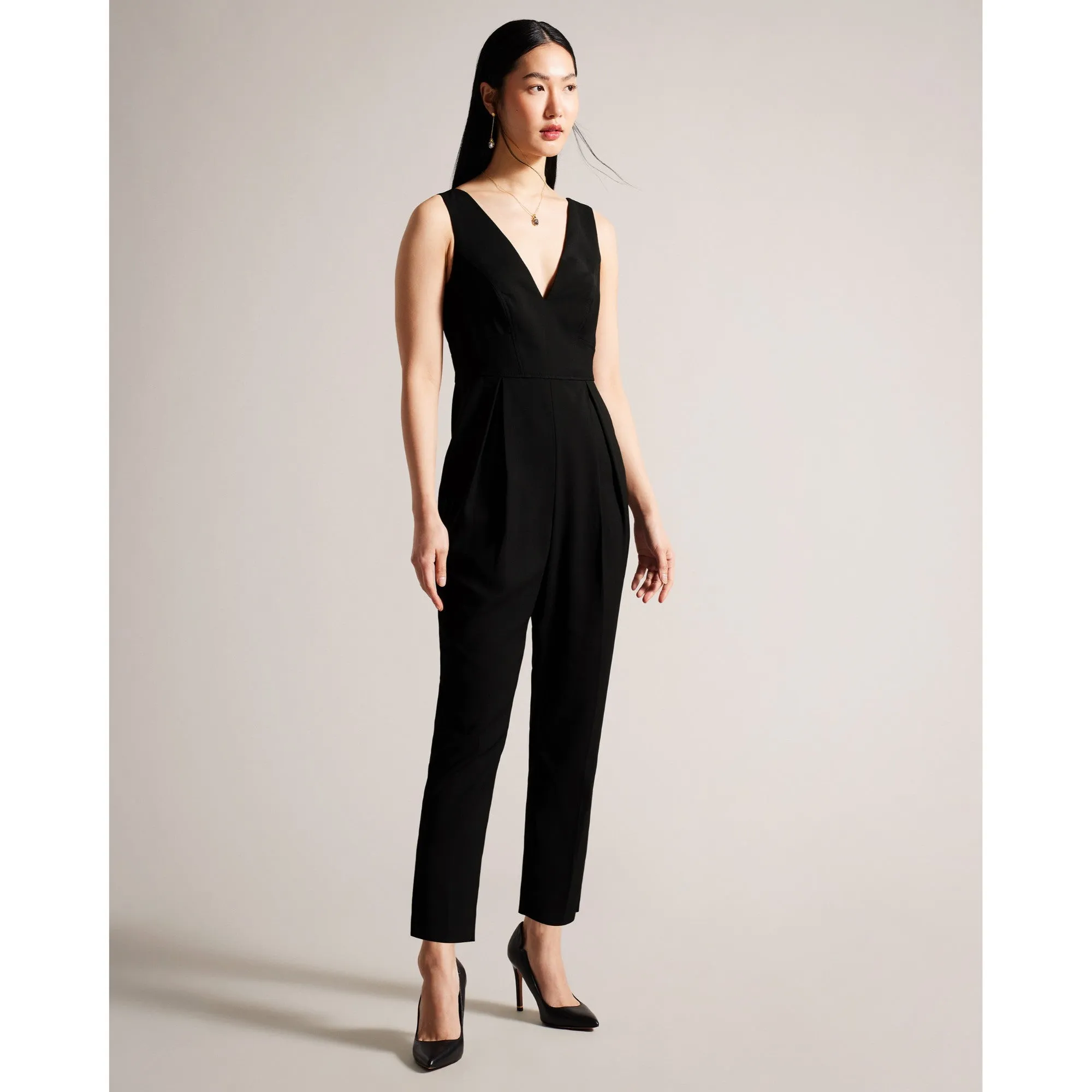 Women Wmt-Bettsee-Tailored Sleeveless Jumpsuit - Black