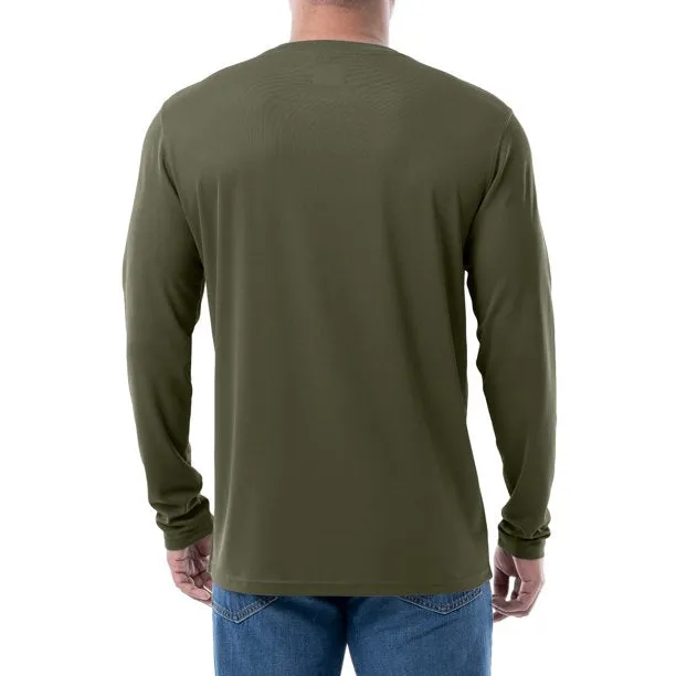 Wrangler - Workwear Men's Long Sleeve Poly Performance Pocket, T-Shirt