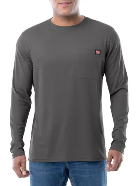 Wrangler - Workwear Men's Long Sleeve Poly Performance Pocket, T-Shirt