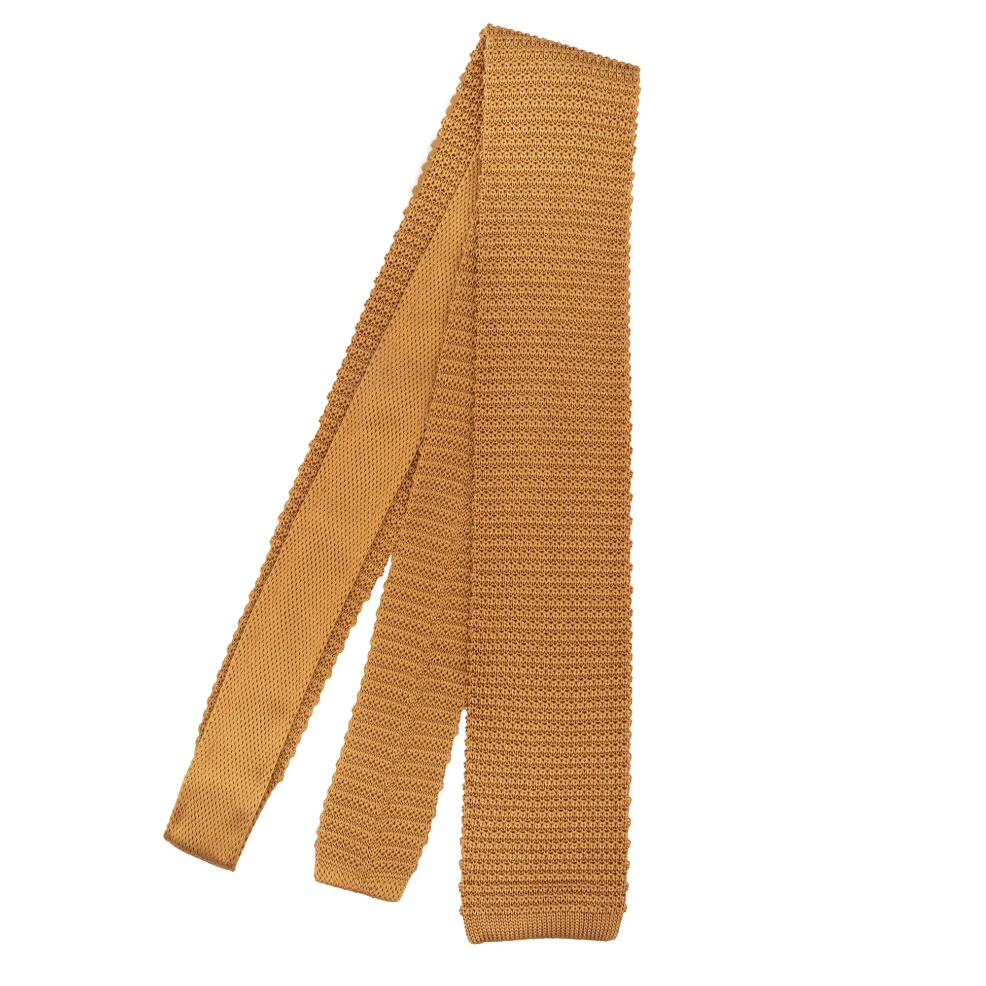 Yellow Knitted Silk Tie