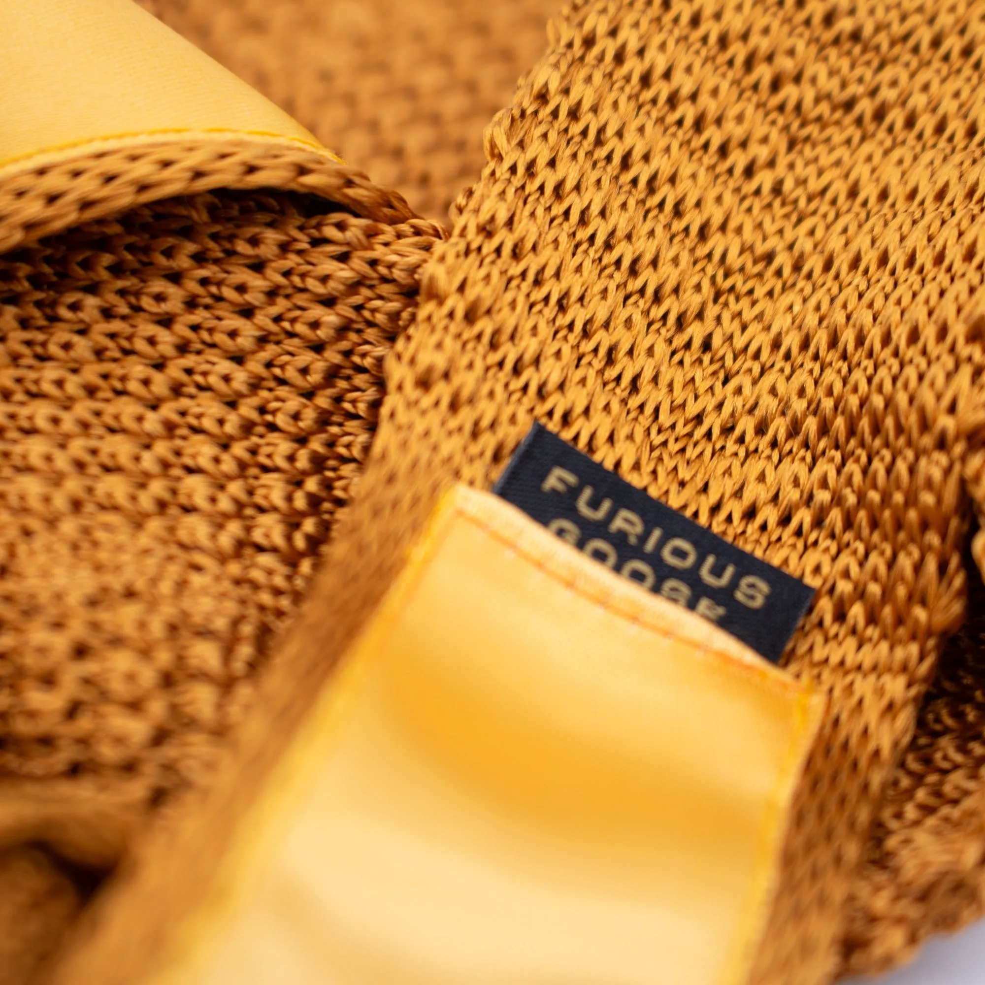 Yellow Knitted Silk Tie