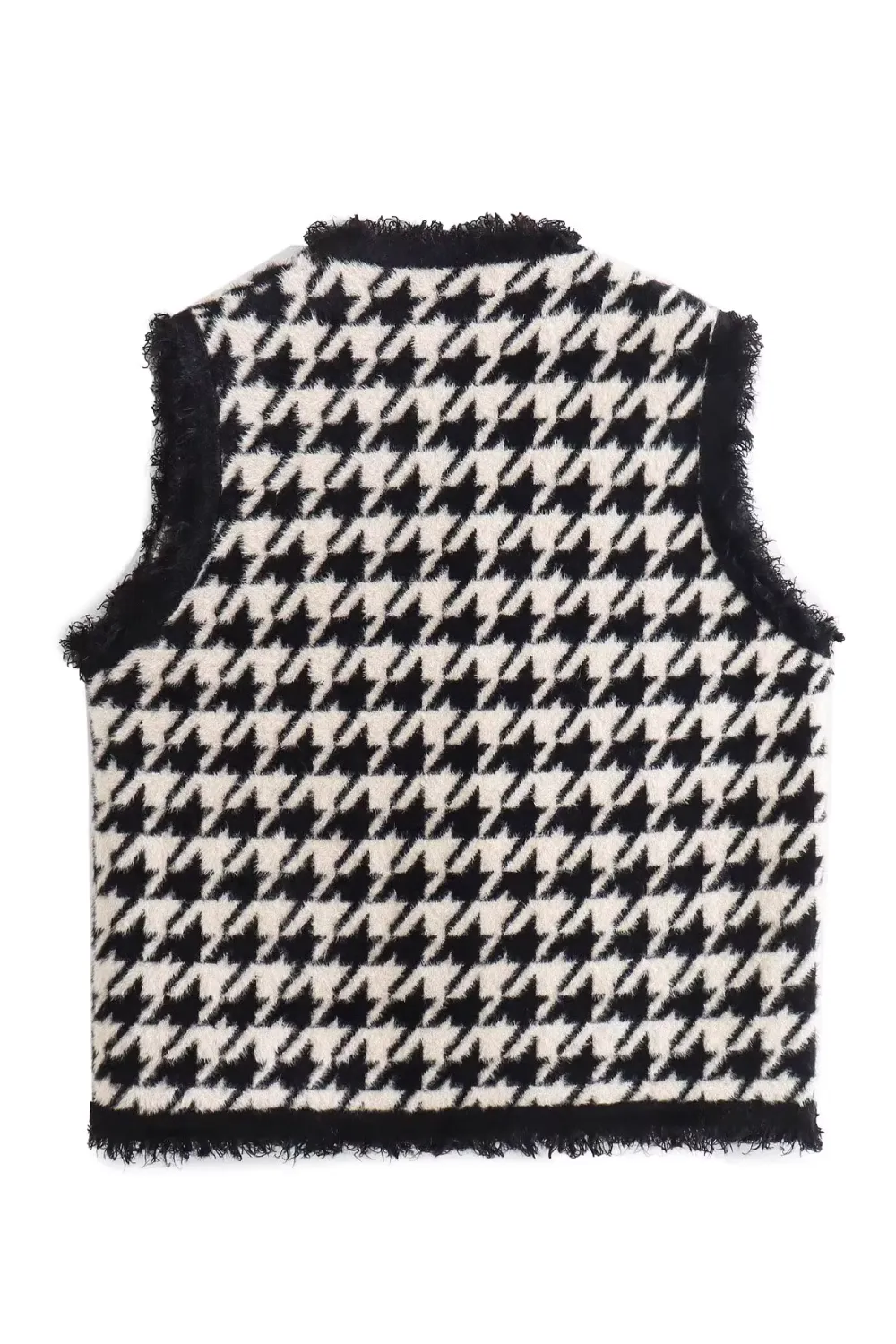 'Zoey' Sleeveless Houndstooth Vest (2 Colors)